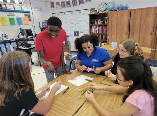 Delray Covington teaching the plant cycle