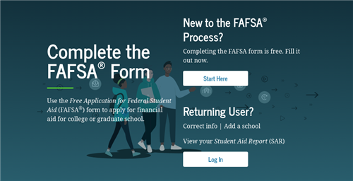 FAFSA homepage