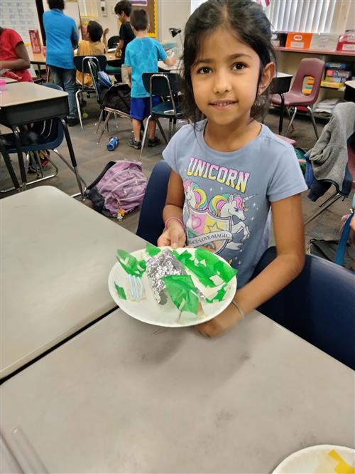 Two students show their work.