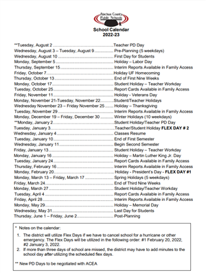 Fall 2022 Uf Calendar The 2022-2023 School Calendar Is Approved